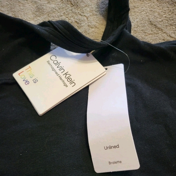Calvin Klein Cotton Unlined Modern Bralette Black Rainbow Plus Sz 1X NWT - Picture 7 of 10